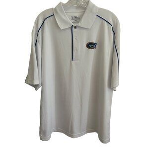 PGA Tour White Polo With Florida Gators Logo, Size Large